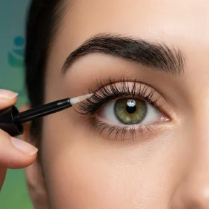 استفاده از اپلیکاتور سرم مژه روی خط رویش مژههای پلک بالا