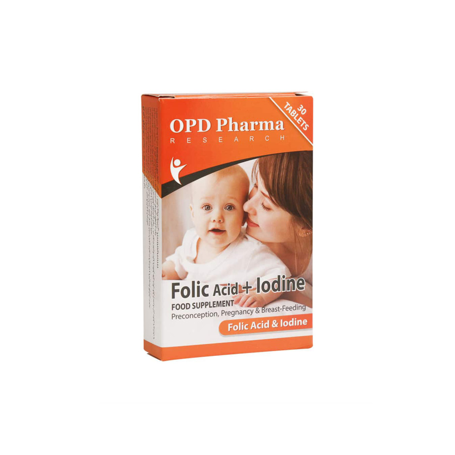 opd pharma folicacid+loadine قرص ید و فولیک اسید او پی دی فارما ۳۰ عدد