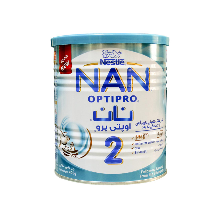 nan2 شیر خشک نان ۲ نستله مناسب ۶ تا ۱۲ ماهگی ۴۰۰ گرم