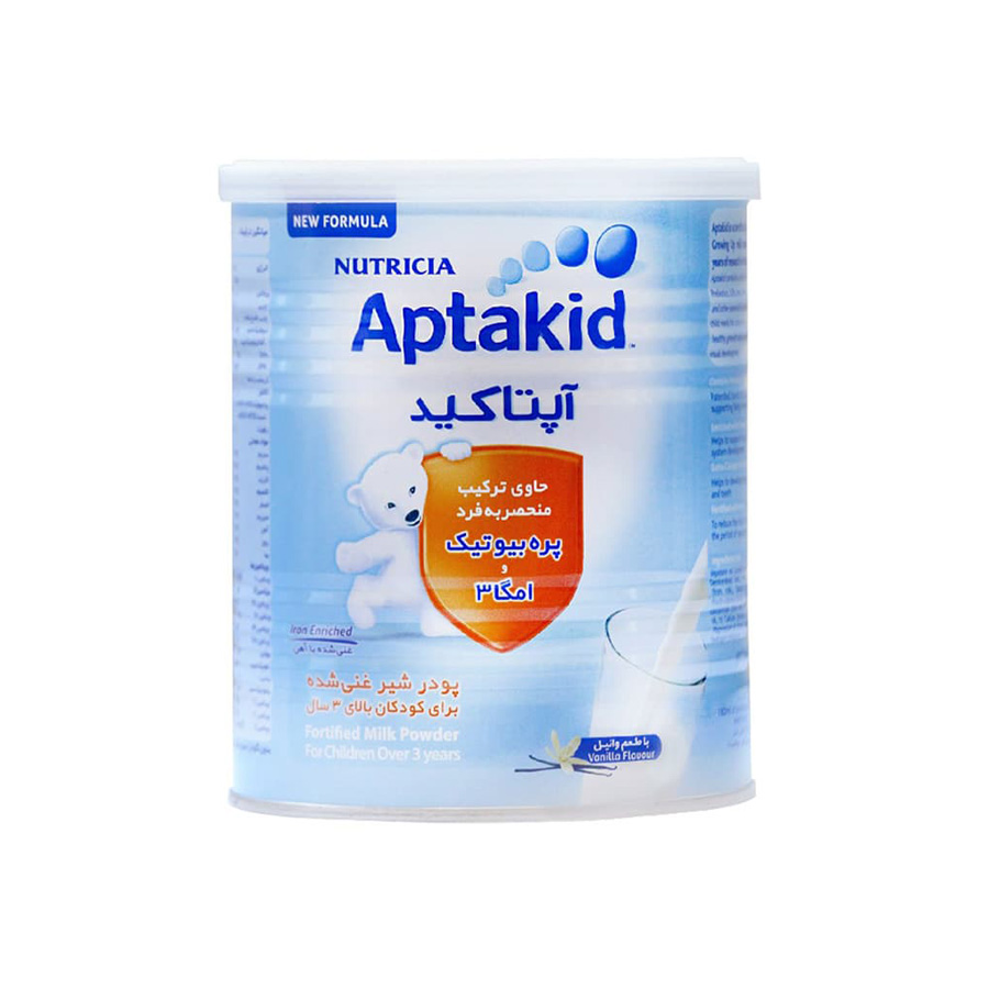 Aptakid omega 3 شیر خشک آپتاکید نوتریشیا مناسب کودکان بالای ۳ سال ۴۰۰ گرم