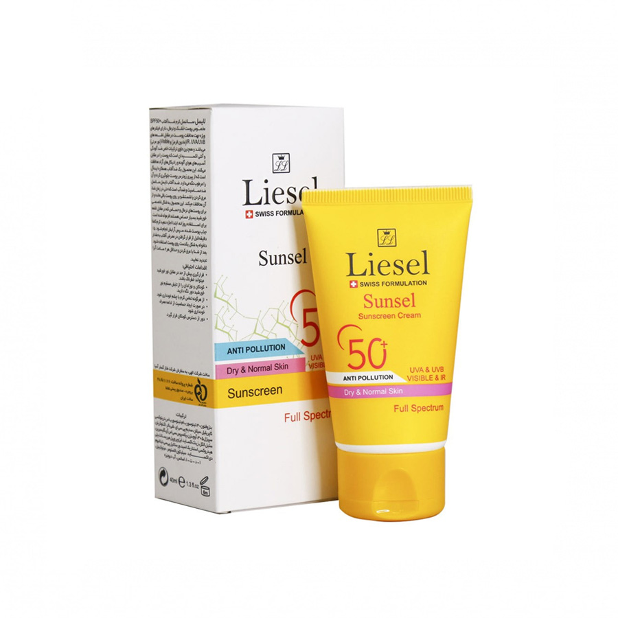 lisel sunsel ضدآفتاب سانسل پوست خشک و نرمال لایسل 40 میلی لیتر
