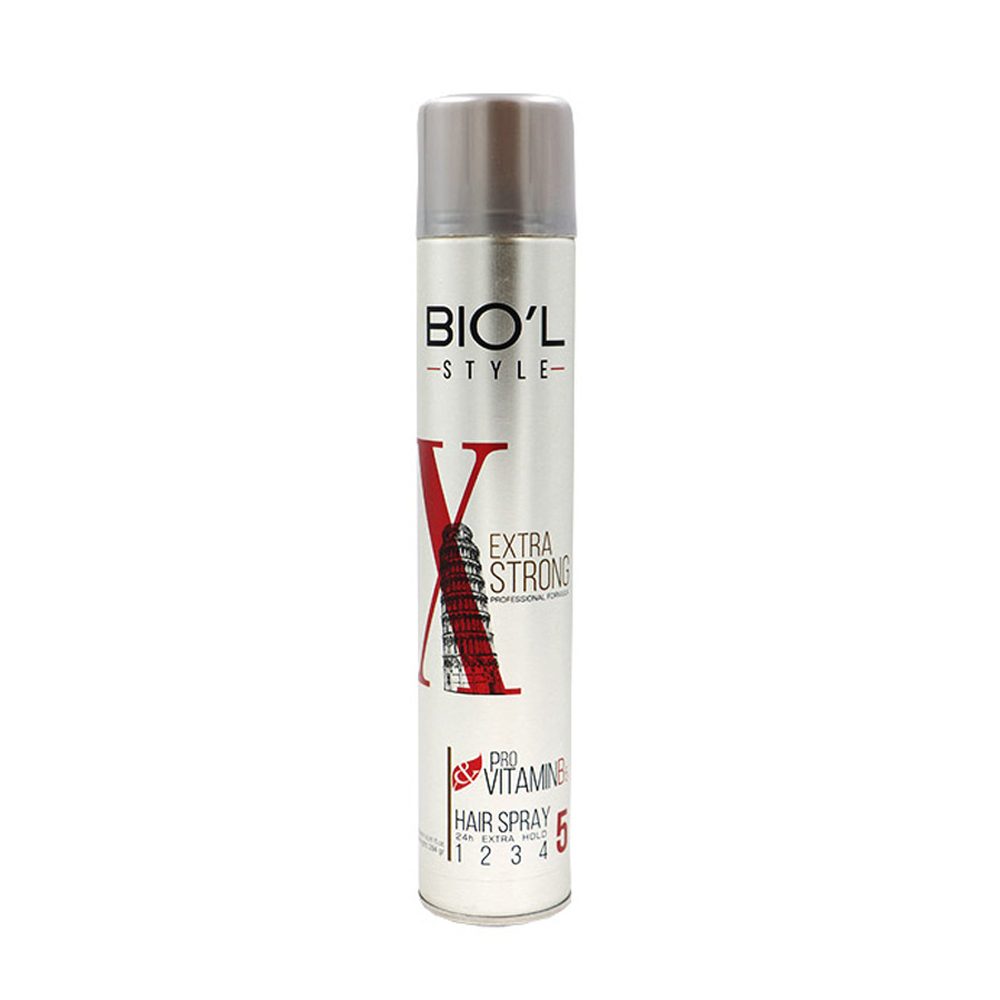 biol style اسپری موی سر خیلی قوی بیول مدل Extra Strong حجم 500 میلی لیتر