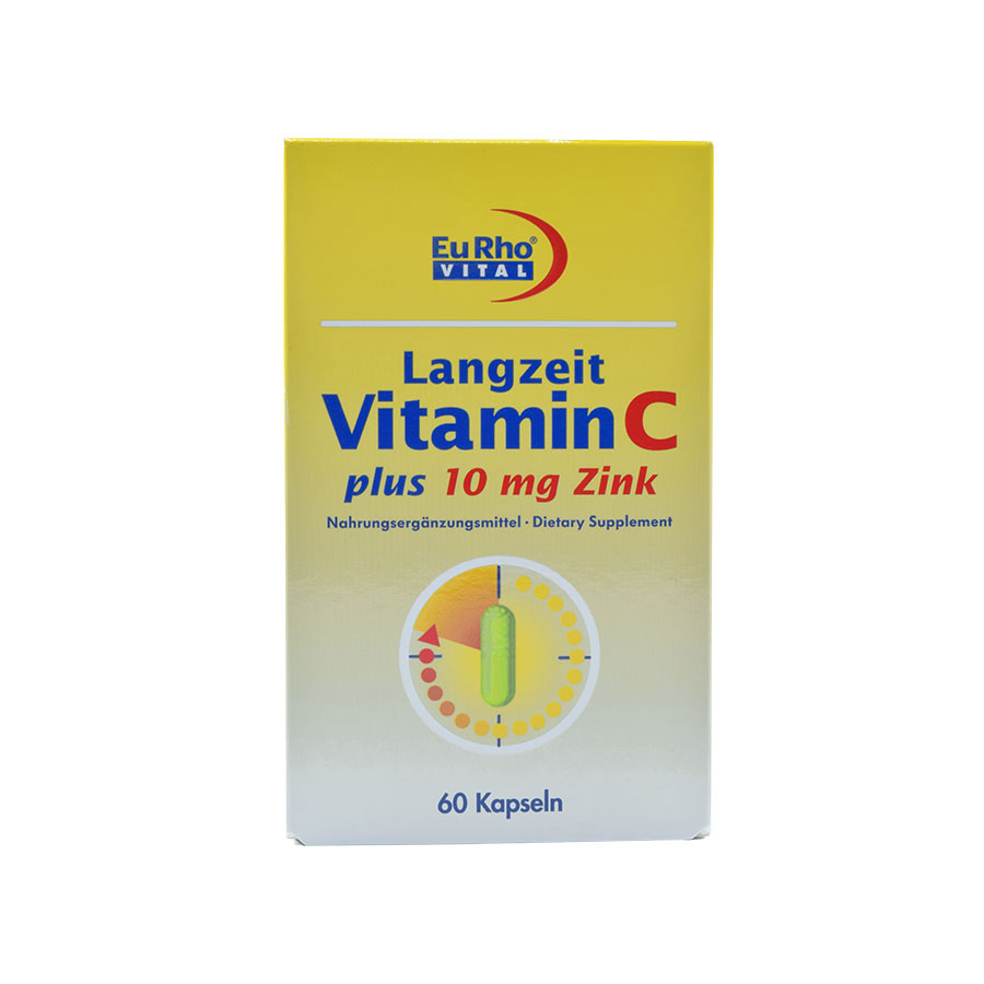 vitaminC plus 10 mg کپسول ویتامین C و زینک (۱۰ میلی گرم) یوروویتال ۶۰ عدد