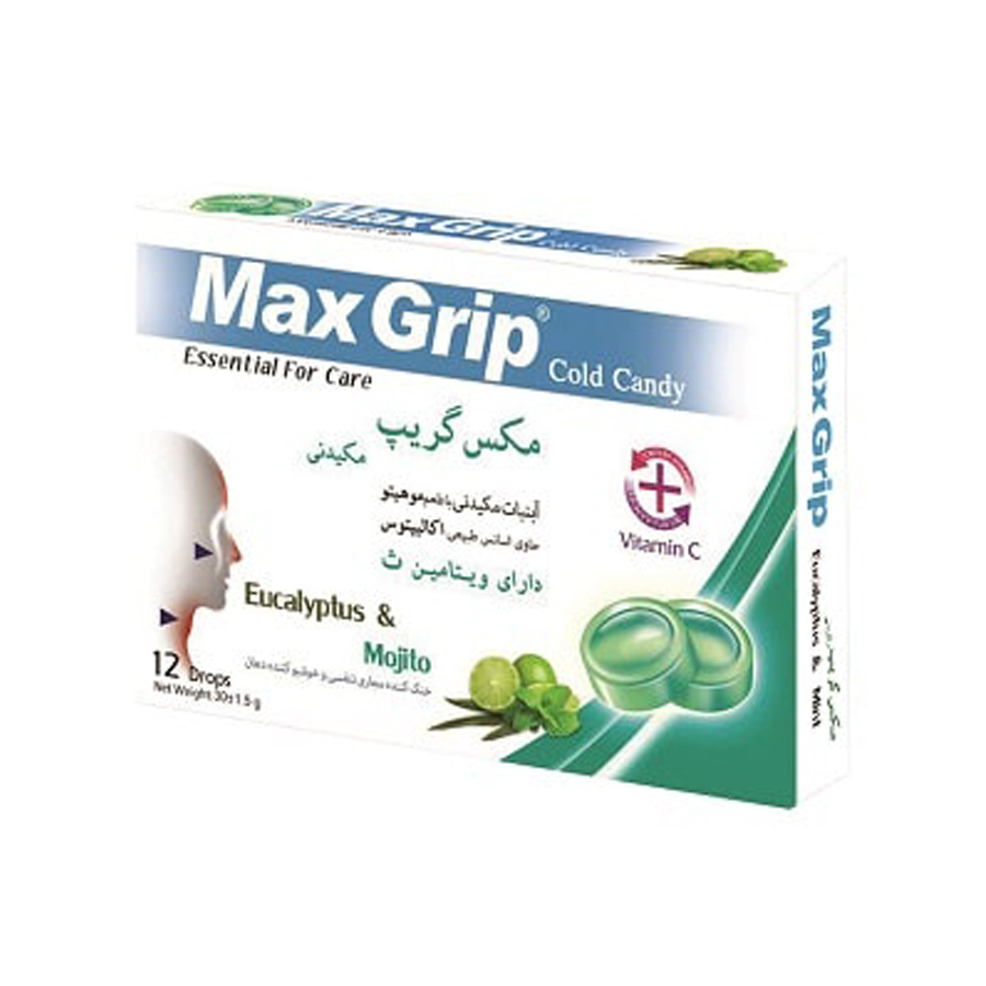 max grip M آبنبات مکیدنی با طعم موهیتو مکس گریپ 12 عددی
