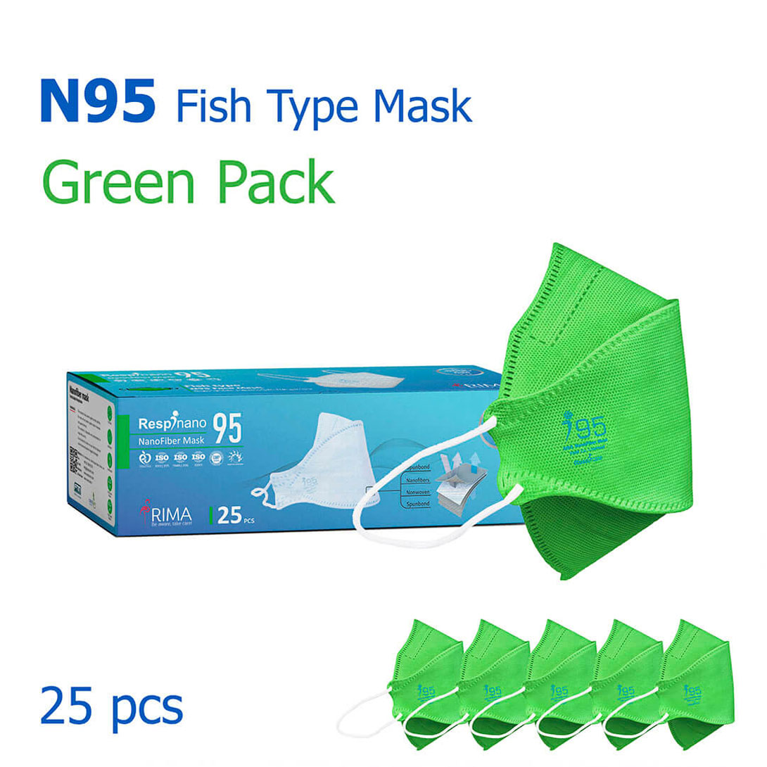 ماسک سه بعدی رسپی ‌نانو سبز