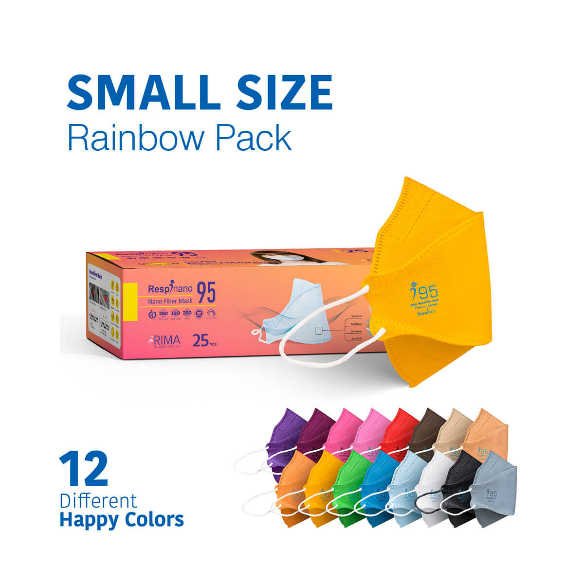 Respinano_Small_Rainbow_J_12 ماسک تنفسی نانو مدل فیش اندازه کوچک رسپینانو N95(مدل رنگین کمان)
