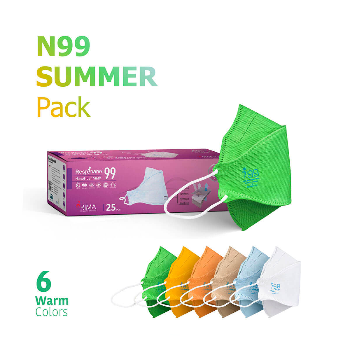 Summer_Fish Mask_i99 ماسک تنفسی نانو مدل فیش سایز بزرگ رسپینانو N99 (تابستان)