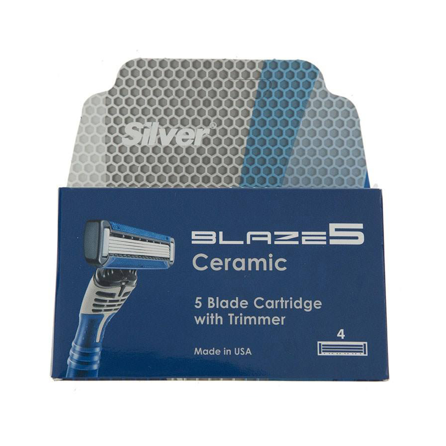 silver tiq تیغ یدک اصلاح مردانه سیلور مدل Blaze5 بسته 4 عددی
