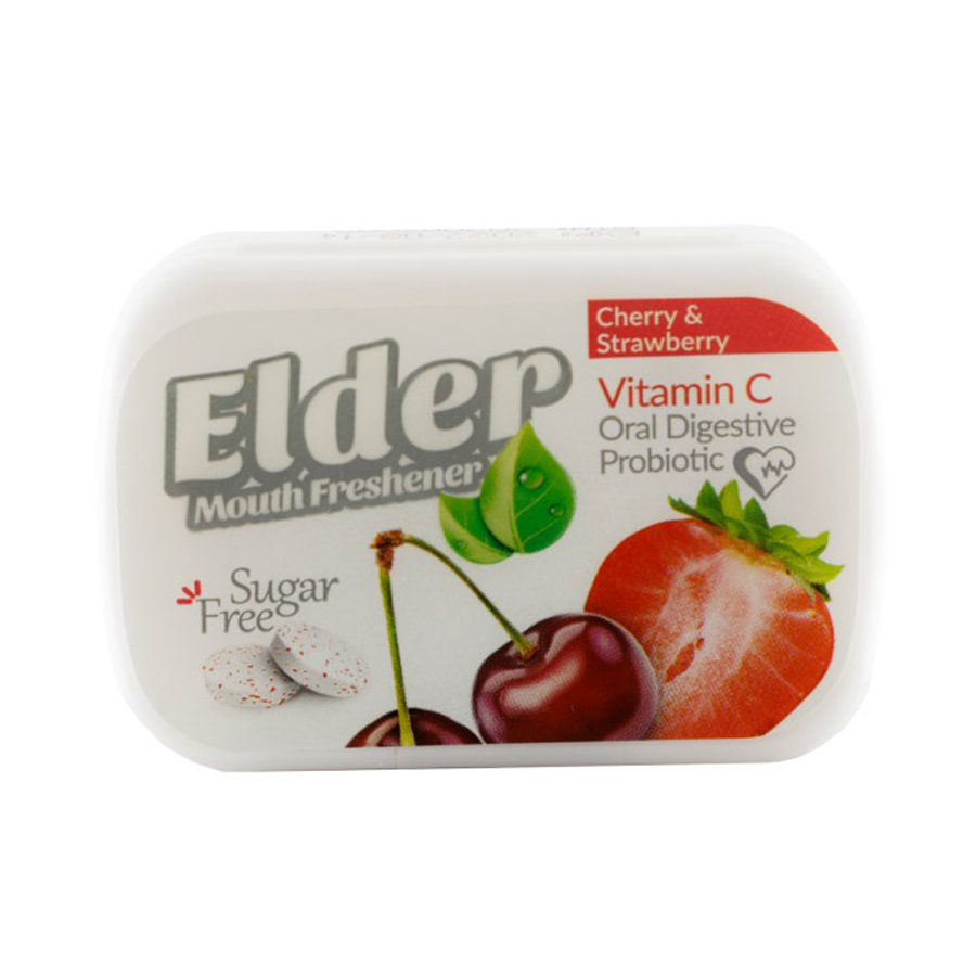 قرص خوشبو كننده دهان پروبیوتیک الدر «Elder» با طعم آلبالو توت فرنگی
