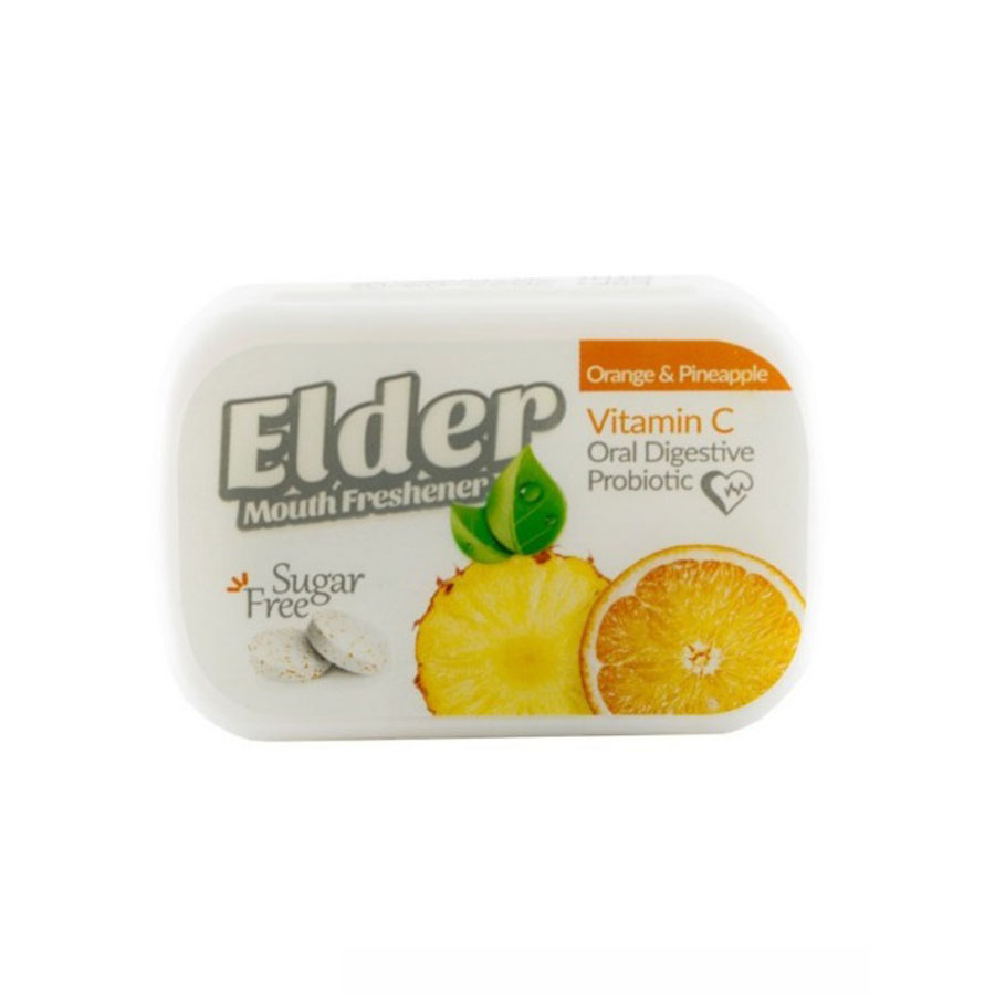 elder orange & pineapple قرص خوشبو کننده دهان الدر مدل آناناس پرتقال وزن 15 گرم
