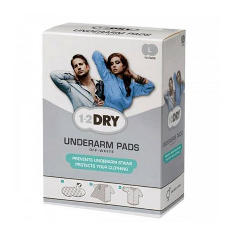 1-2DRY Underarm pads large پد عرق گیر سفید سایز بزرگ 2-1 درای 20 عددی