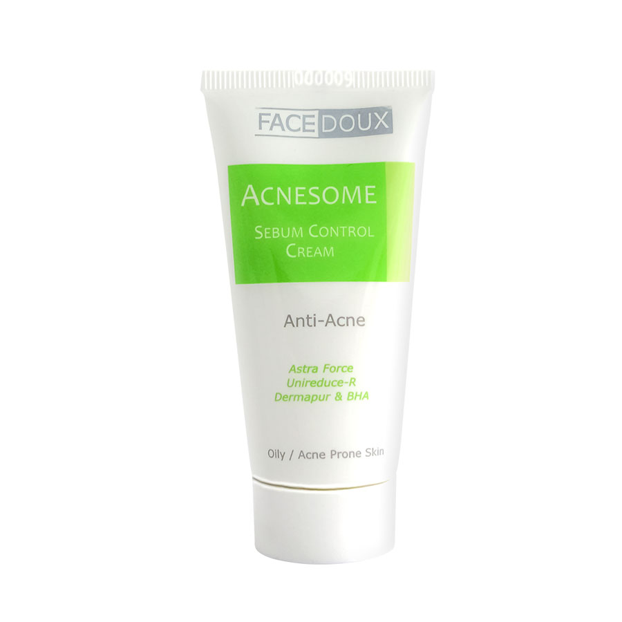 Facedoux Acnesome Sebum Control Cream For Oily Skins 30ml کرم ضد جوش آکنه زوم فیس دوکس مناسب پوست چرب و جوش دار ۳۰ میلی لیتر