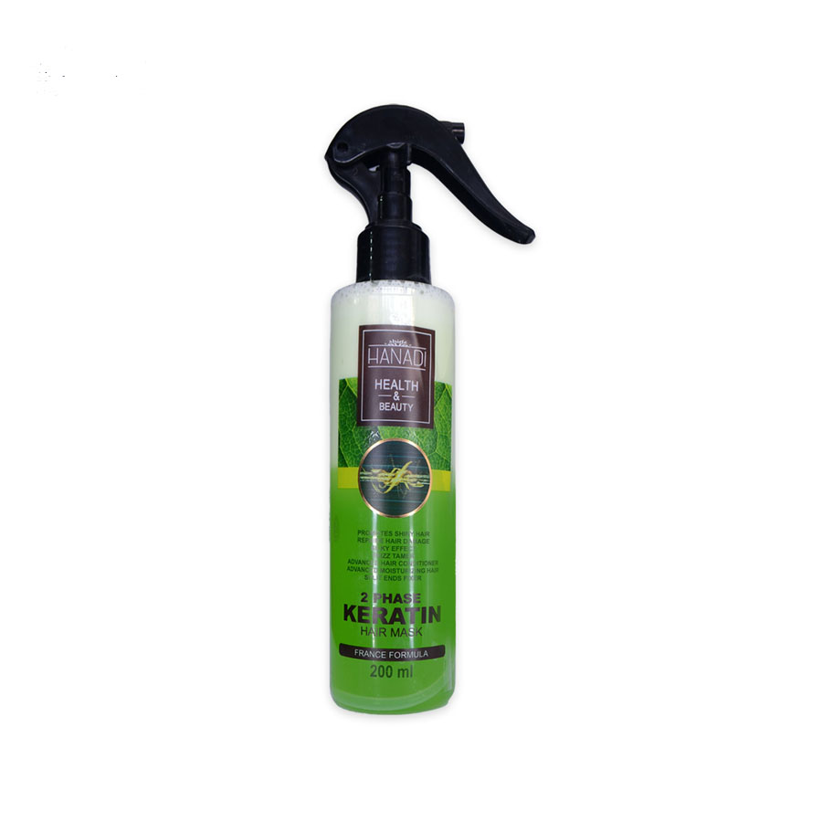 spray 2phase hanadi green ماسک دوفاز کراتینه هانادی مناسب موهای فر و مجعد