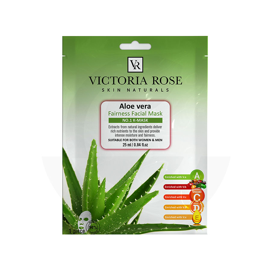 aloe-vera-victoria-rose ماسک پارچهای صورت ویکتوریا رز حاوی آلوئهورا