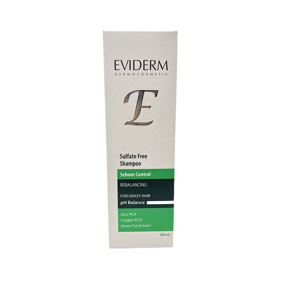 EVIDERM Sulfate Free Shampoo For Greasy Hair 200 ml شامپو فاقد سولفات موهای چرب اویدرم 200 میلی لیتر