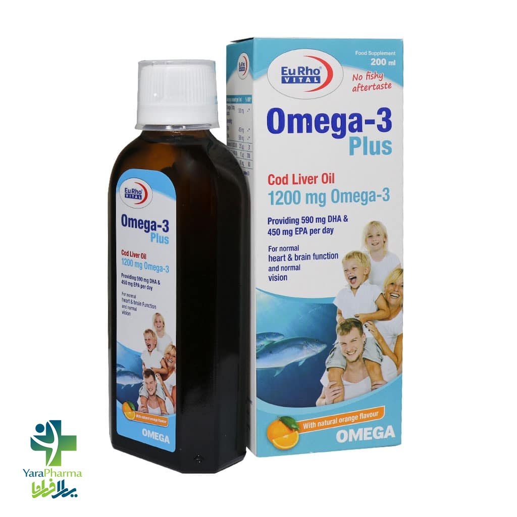 Eurho Vital Omega 3 Plus شربت امگا 3 پلاس یوروویتال 200 میلی - Image 1