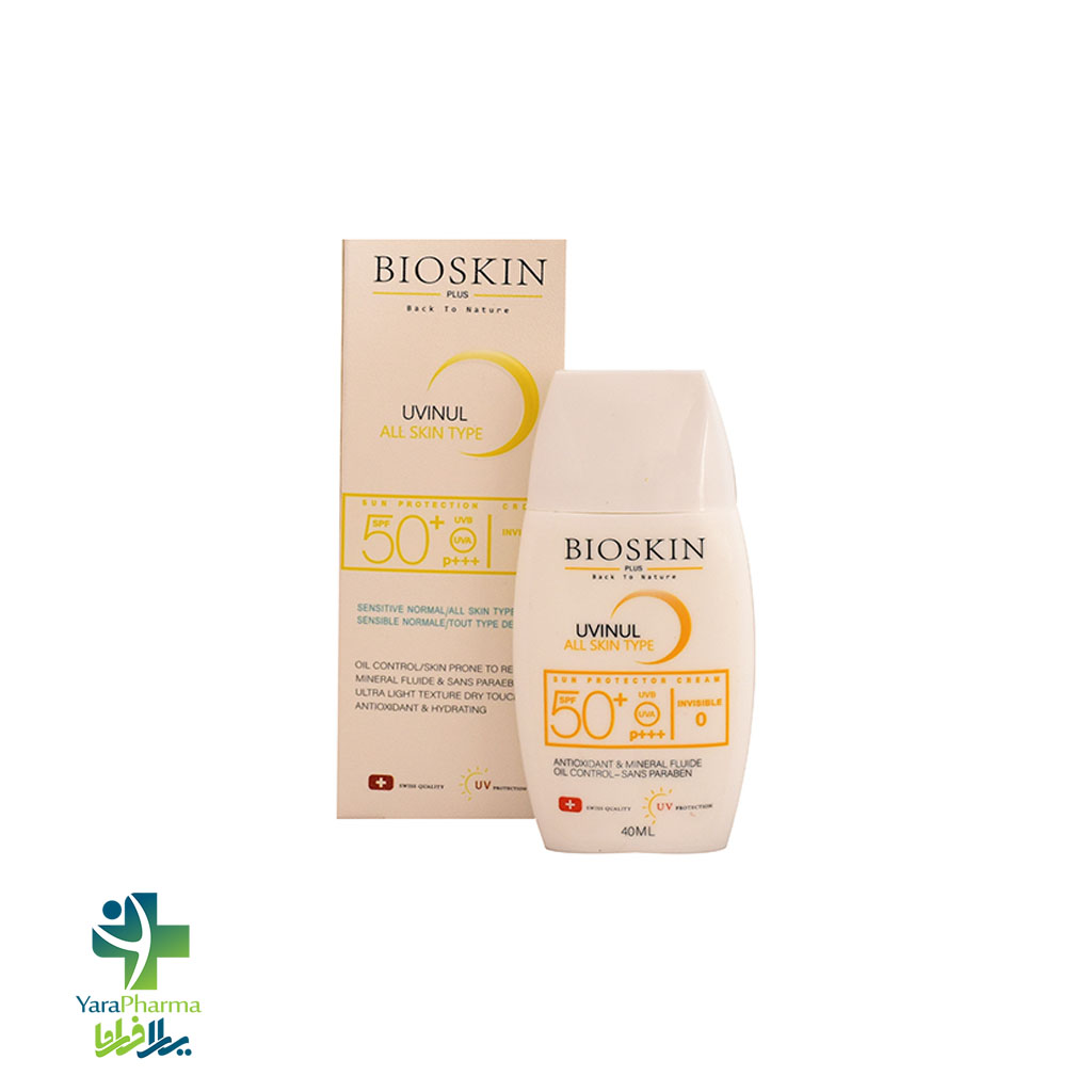 خرید و قیمت ضد آفتاب بی رنگ انواع پوست بایو اسکین +SPF50