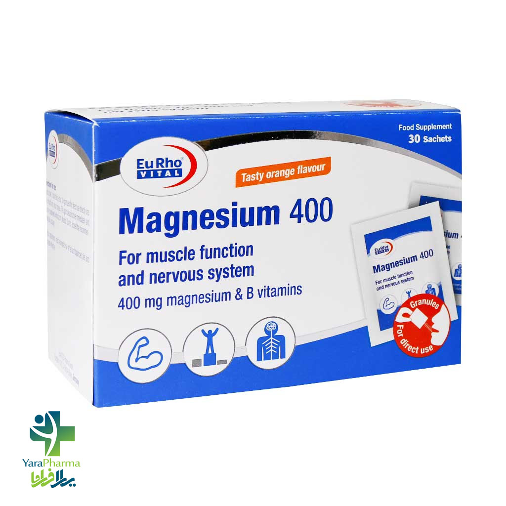 Eurho Vital Magnesium 400 خرید و قیمت ساشه منیزیم 400 یوروویتال