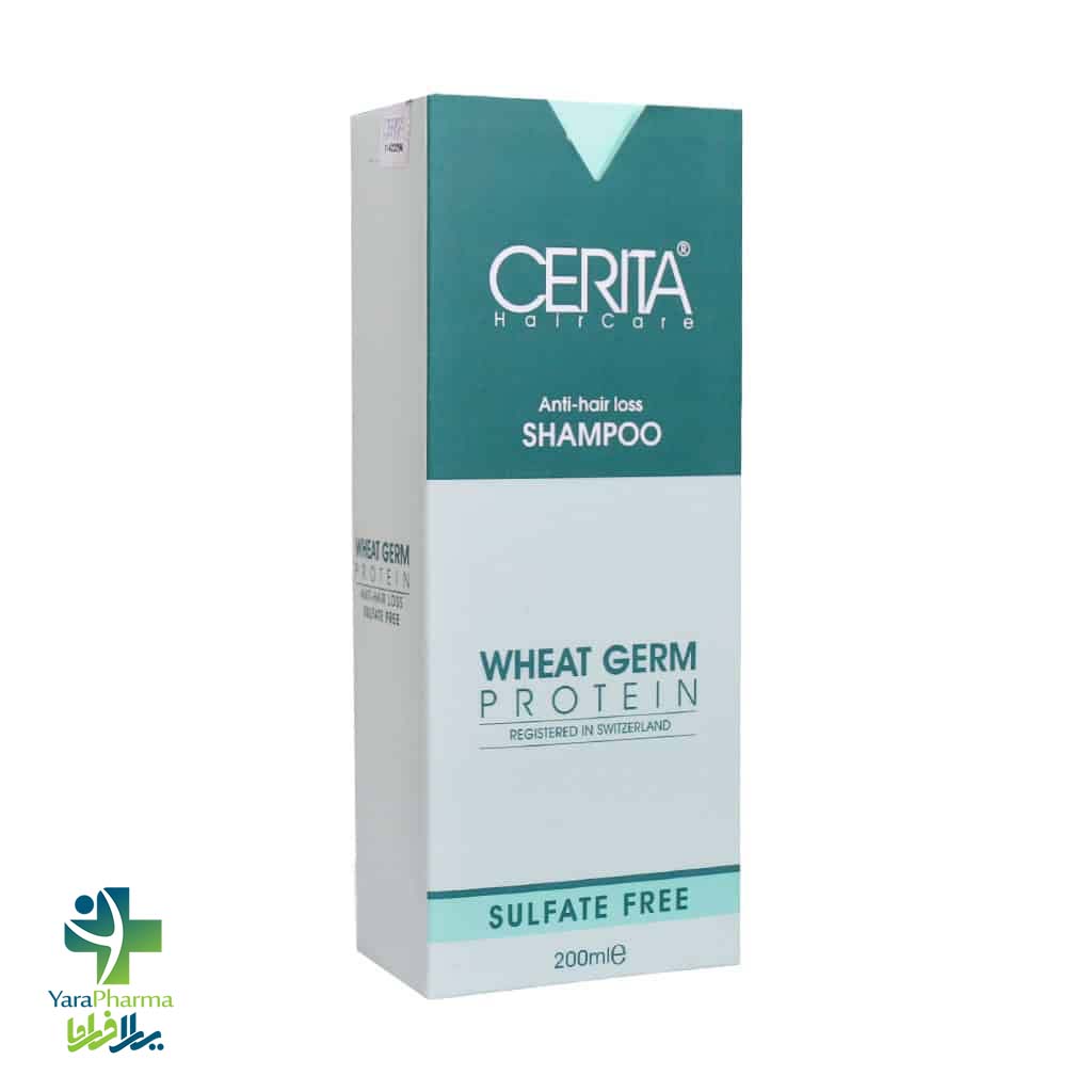 Cerita Wheat Germ Anti Hair Loos Sulfate Free Shampoo 200 ml خرید و قیمت شامپو فاقد سولفات تقویت کننده مو جوانه گندم سریتا