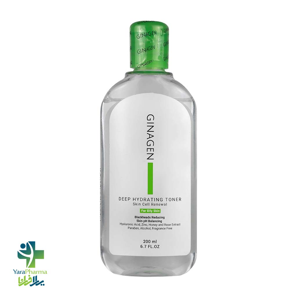 Ginagen Deep Hydrating Toner 200 ml خرید و قیمت تونر رطوبت رسان عمیق پوست چرب ژیناژن