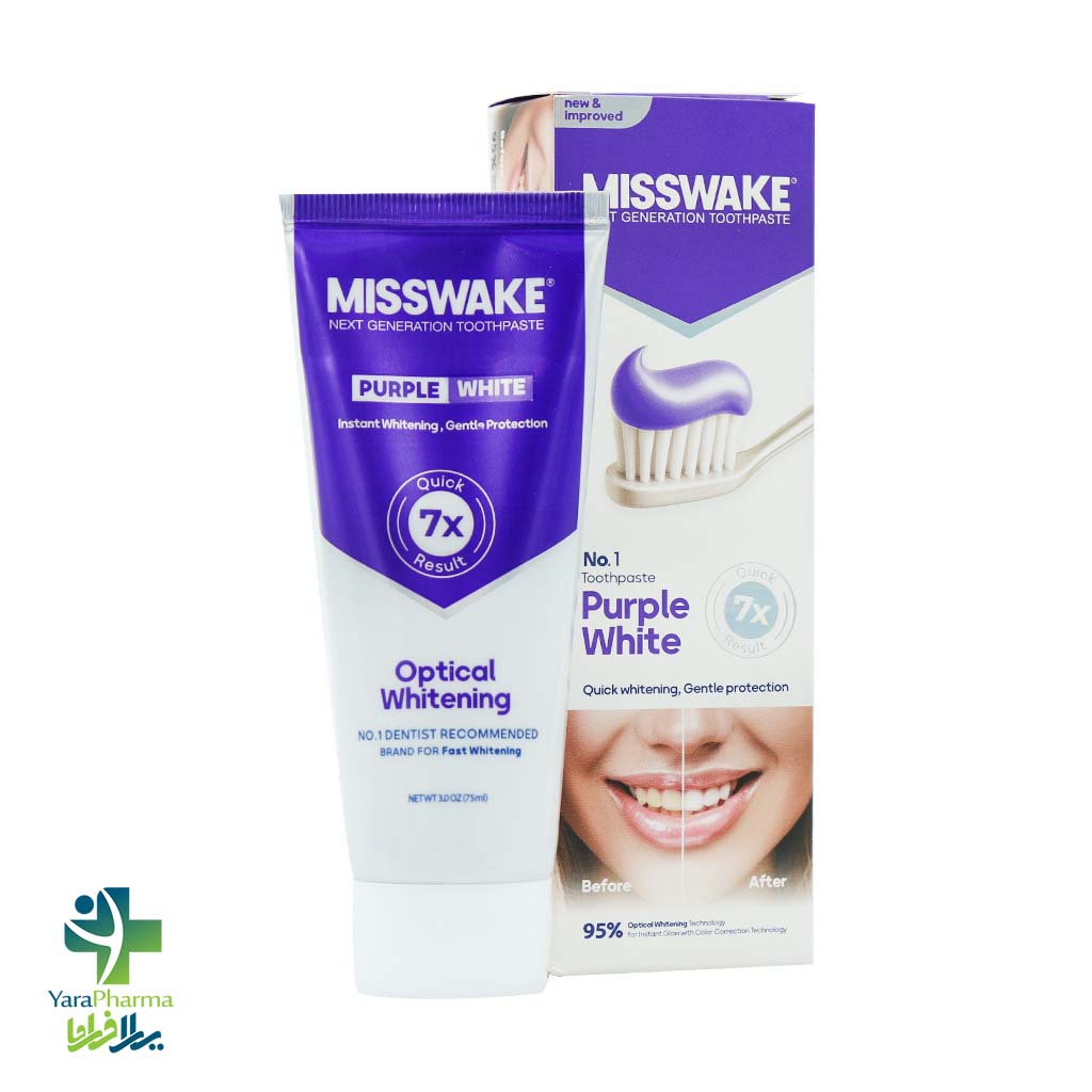 Misswake Purple White Toothpaste 75 g خرید و قیمت خمیر دندان سفید کننده و ضد زردی میسویک