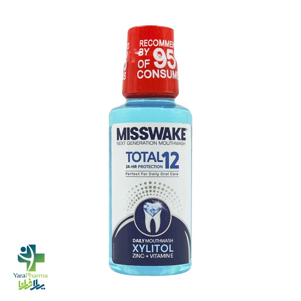 Misswake Total 12 Mouthwash 400 ml خرید و قیمت دهانشویه توتال 12 حاوی زایلیتول میسویک